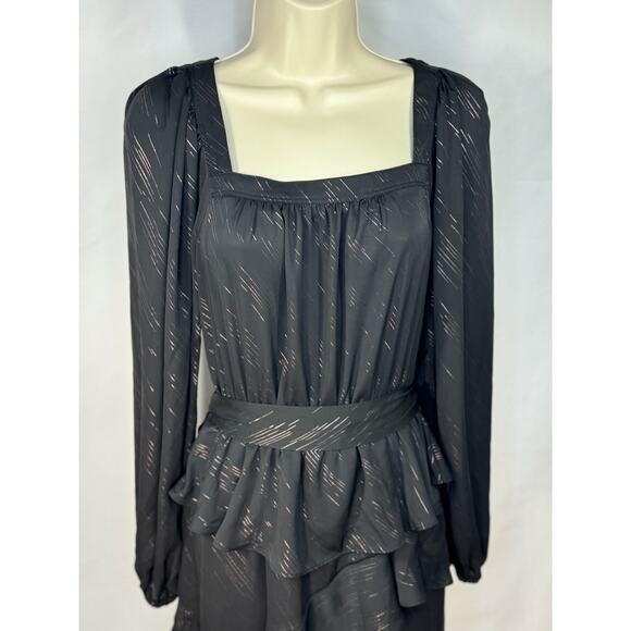 Current Air - Black Metallic Ruffle Dress - Picture 1 of 15